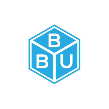 Siyah arka planda BBU harf logosu tasarımı. BBU yaratıcı harf logosu konsepti. BBU harf tasarımı.