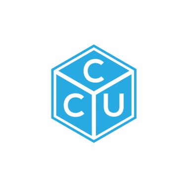 Siyah arka planda CCU harf logosu tasarımı. CCU yaratıcı harf logosu konsepti. CCU harf tasarımı.