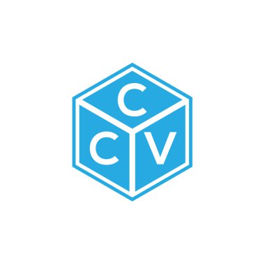 Siyah arka planda CCV harf logosu tasarımı. CCV yaratıcı harflerin baş harfleri logo kavramı. CCV harf tasarımı.