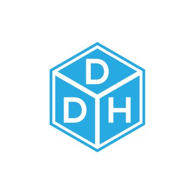 Siyah arka planda DDH harf logosu tasarımı. DDH yaratıcı harflerin baş harfleri logo kavramı. DDH harf tasarımı.
