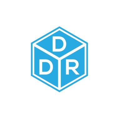 Siyah arka planda DDR harf logosu tasarımı. DDR yaratıcı harflerin baş harfleri logo kavramı. DDR harf tasarımı.