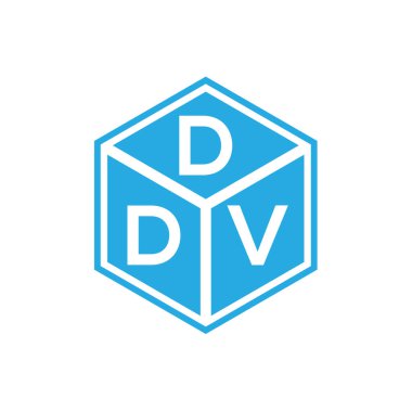 Siyah arka planda DDV harf logosu tasarımı. DDV yaratıcı harflerin baş harfleri logo kavramı. DDV harf tasarımı.