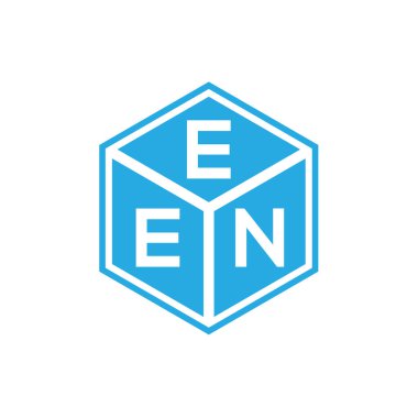 Siyah arkaplanda EEN harf logosu tasarımı. EEN yaratıcı harfler logosu konsepti. EEN harf tasarımı.