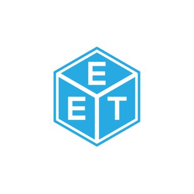 Siyah arka planda EET harf logosu tasarımı. EET yaratıcı harfler logosu konsepti. EET harf tasarımı.
