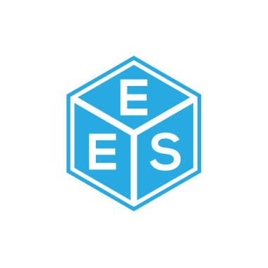 Siyah arkaplanda EES harf logosu tasarımı. EES yaratıcı harfler logosu konsepti. EES harf tasarımı.