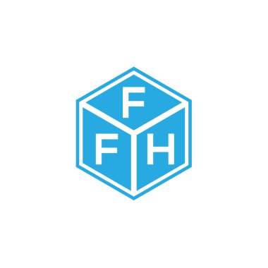 Siyah arka planda FFH harf logosu tasarımı. FFH yaratıcı harflerin baş harfleri logo kavramı. FFH harf tasarımı.