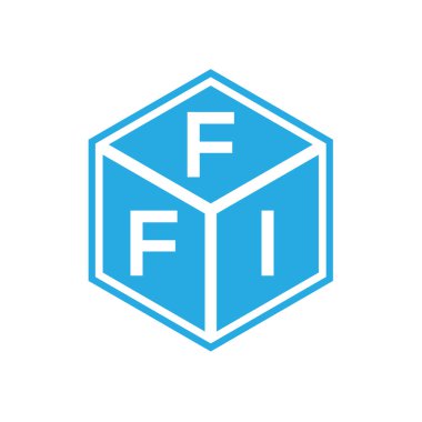 Siyah arka planda FFI harf logosu tasarımı. FFI yaratıcı harfler logosu konsepti. FFI harf tasarımı.
