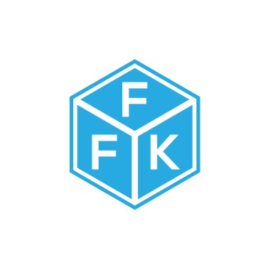 Siyah arka planda FFK harf logosu tasarımı. FFK yaratıcı harflerin baş harfleri logo kavramı. FFK harf tasarımı.