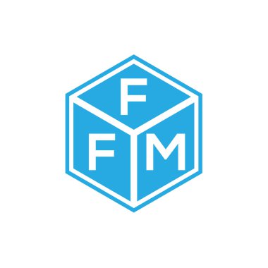 Siyah arkaplanda FFM harf logosu tasarımı. FFM yaratıcı harflerin baş harfleri logo kavramı. FFM harf tasarımı.
