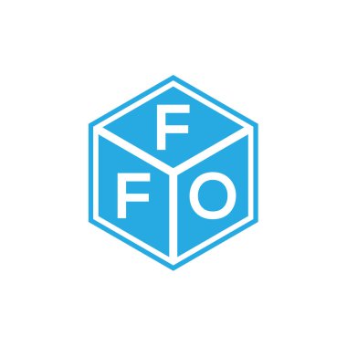 Siyah arka planda FFO harf logosu tasarımı. FFO yaratıcı harflerin baş harfleri logo kavramı. FFO harf tasarımı.