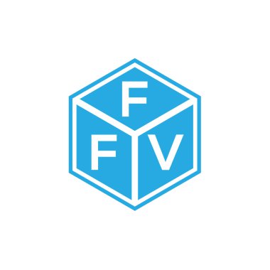 Siyah arka planda FFV harf logosu tasarımı. FFV yaratıcı harflerin baş harfleri logo kavramı. FFV harf tasarımı.