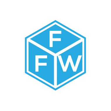 Siyah arka planda FFW harf logosu tasarımı. FFW yaratıcı harflerin baş harfleri logo kavramı. FFW harf tasarımı.