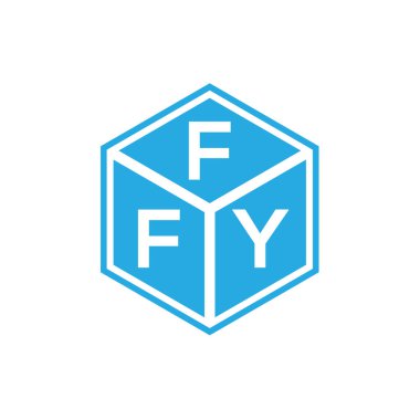 Siyah arka planda FFY harf logosu tasarımı. FFY yaratıcı harfler logosu konsepti. FFY harf tasarımı.