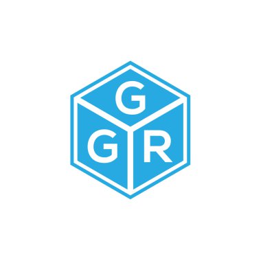 Siyah arka planda GGR harf logosu tasarımı. GGR yaratıcı harflerin baş harfleri logo kavramı. GGR harf tasarımı.