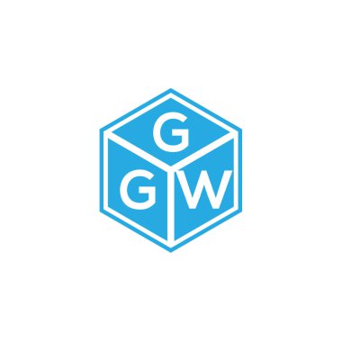 Siyah arka planda GGW harf logosu tasarımı. GGW yaratıcı harflerin baş harfleri logo kavramı. GGW harf tasarımı.