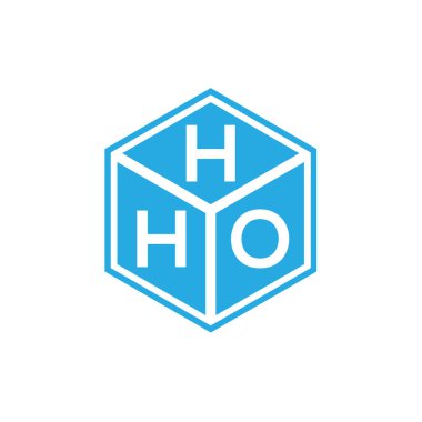 Siyah arka planda HHO harf logosu tasarımı. HHO yaratıcı harfler logosu konsepti. HHO harf tasarımı.