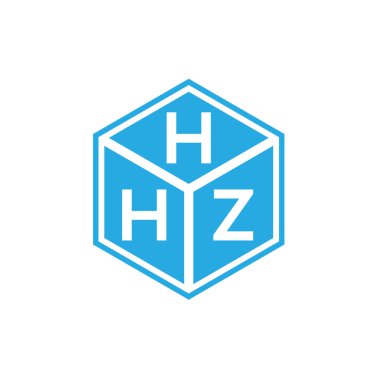 Siyah arkaplanda HHZ harf logosu tasarımı. HHZ yaratıcı harflerin baş harfleri logo kavramı. HHZ harf tasarımı.