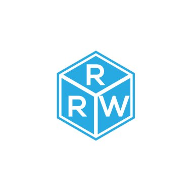 Siyah arka planda RRW harf logosu tasarımı. RRW yaratıcı harflerin baş harfleri logo kavramı. RRW harf tasarımı.
