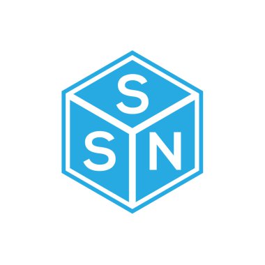 Siyah arkaplanda SSN harf logosu tasarımı. SSN yaratıcı harflerin baş harfleri logo kavramı. SSN harf tasarımı.