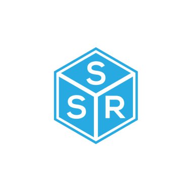 Siyah arkaplanda SSR harf logosu tasarımı. SSR yaratıcı harflerin baş harfleri logo kavramı. SSR harf tasarımı.