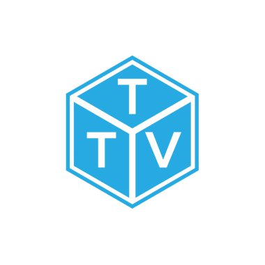 Siyah arka planda TTV harfi logosu tasarımı. TTV yaratıcı harflerin baş harfleri logo kavramı. TTV harf tasarımı.