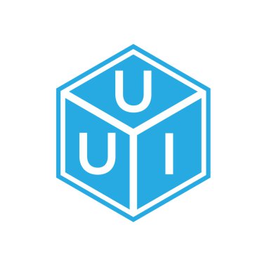 Siyah arka planda UUI harf logosu tasarımı. UUI yaratıcı harfler logosu konsepti. UUI harf tasarımı.