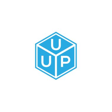 Siyah arkaplanda UUP harf logosu tasarımı. UUP yaratıcı harfler logosu konsepti. UUP harf tasarımı.