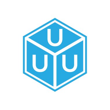 Siyah arka planda UUU harf logosu tasarımı. UUU yaratıcı harf logosu konsepti. UUU harf tasarımı.