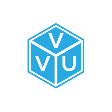 Siyah arka planda VVU harf logosu tasarımı. VVU yaratıcı harf logosu konsepti. VVU harf tasarımı.
