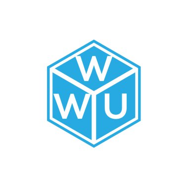Siyah arka planda WWU harf logosu tasarımı. WWU yaratıcı harflerin baş harfleri logo kavramı. WWU harf tasarımı.