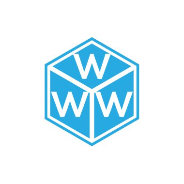 Siyah arka planda WWW harf logosu tasarımı. WWW yaratıcı harflerin baş harfleri logo kavramı. WWW harf tasarımı.