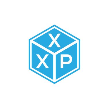 Siyah arkaplanda XXP harf logosu tasarımı. XXP yaratıcı harflerin baş harfleri logo kavramı. XXP harf tasarımı.