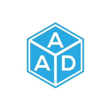 Siyah arkaplanda AAD harfi logo tasarımı. AAD yaratıcı harfler logosu konsepti. AAD harf tasarımı.