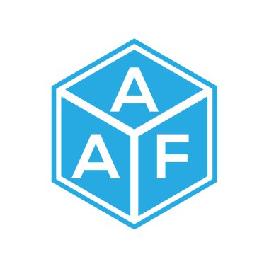 Siyah arka planda AAF harf logosu tasarımı. AAF yaratıcı harflerin baş harfleri logo kavramı. AAF harf tasarımı.