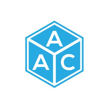 Siyah arka planda AAC harf logosu tasarımı. AAC yaratıcı harflerin baş harfleri logo kavramı. AAC harf tasarımı.