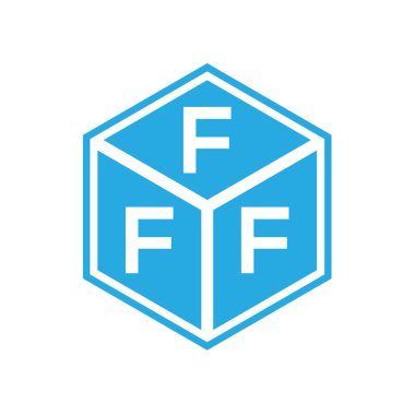 Siyah arka planda FFF harf logosu tasarımı. FFF yaratıcı harflerin baş harfleri logo kavramı. FFF harf tasarımı.