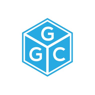 Siyah arkaplanda GGC harf logosu tasarımı. GGC yaratıcı harf logosu kavramı. GGC harf tasarımı.