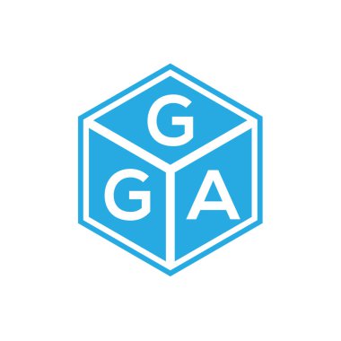 Siyah arka planda GGA harf logosu tasarımı. GGA yaratıcı harfler logosu konsepti. GGA harf tasarımı.
