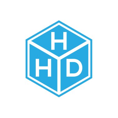 Siyah arkaplanda HHD harf logosu tasarımı. HHD yaratıcı harflerin baş harfleri logo kavramı. HHD harf tasarımı.