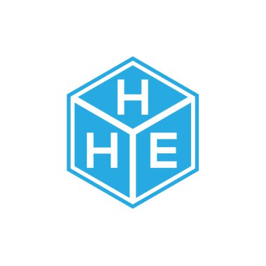 Siyah arka planda HHE harf logosu tasarımı. Yaratıcı harflerin baş harfleri logo konsepti. HHE harf tasarımı.