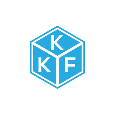 Siyah arkaplanda KKF harf logosu tasarımı. KKF yaratıcı harflerin baş harfleri logo kavramı. KKF harf tasarımı.