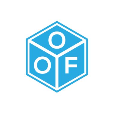 Siyah arkaplanda OOF harf logosu tasarımı. Yaratıcı harflerin baş harfleri logo konsepti. Oof harf tasarımı.