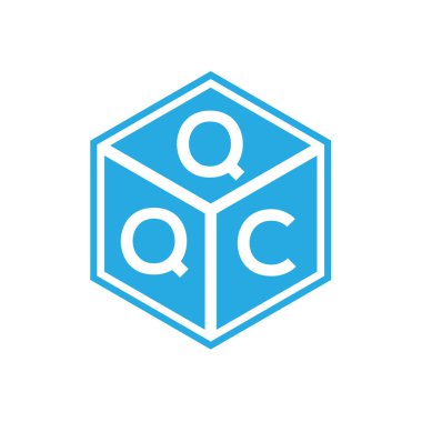 QQC harf logo tasarımı siyah arkaplan üzerine. QQC yaratıcı harflerin baş harfleri logo kavramı. QQC harf tasarımı.