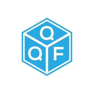 QQF harf logo tasarımı siyah arkaplan üzerine. QQF yaratıcı harflerin baş harfleri logo kavramı. QQF harf tasarımı.