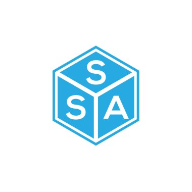 Siyah arka planda SSA harf logosu tasarımı. SSA yaratıcı harflerin baş harfleri logo konsepti. SSA harf tasarımı.