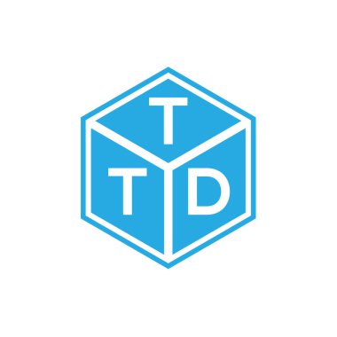 Siyah arkaplanda TTD harf logosu tasarımı. TTD yaratıcı harflerin baş harfleri logo kavramı. TTD harf tasarımı.
