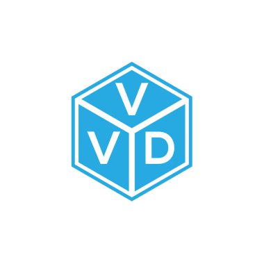Siyah arkaplanda VVVD harf logosu tasarımı. VVD yaratıcı harflerin baş harfleri logo konsepti. VVVD harf tasarımı.