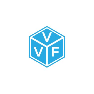 Siyah arka planda VVF harf logosu tasarımı. VVF yaratıcı harflerin baş harfleri logo kavramı. VVF harf tasarımı.