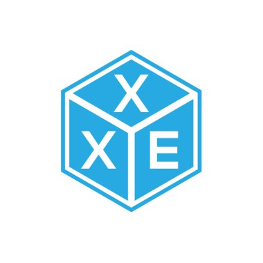 Siyah arka planda XXE harf logosu tasarımı. XXE yaratıcı harf logosu konsepti. XXE harf tasarımı.