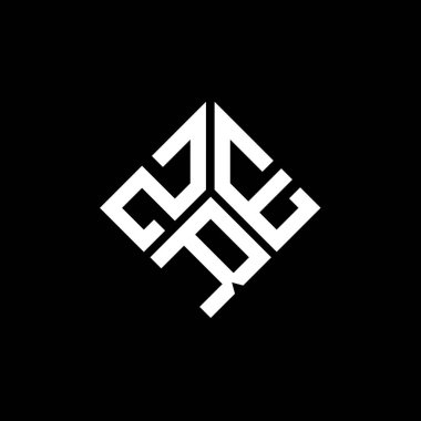 Siyah arkaplanda ZRE harf logosu tasarımı. ZRE yaratıcı harflerin baş harfleri logo kavramı. ZRE harf tasarımı.